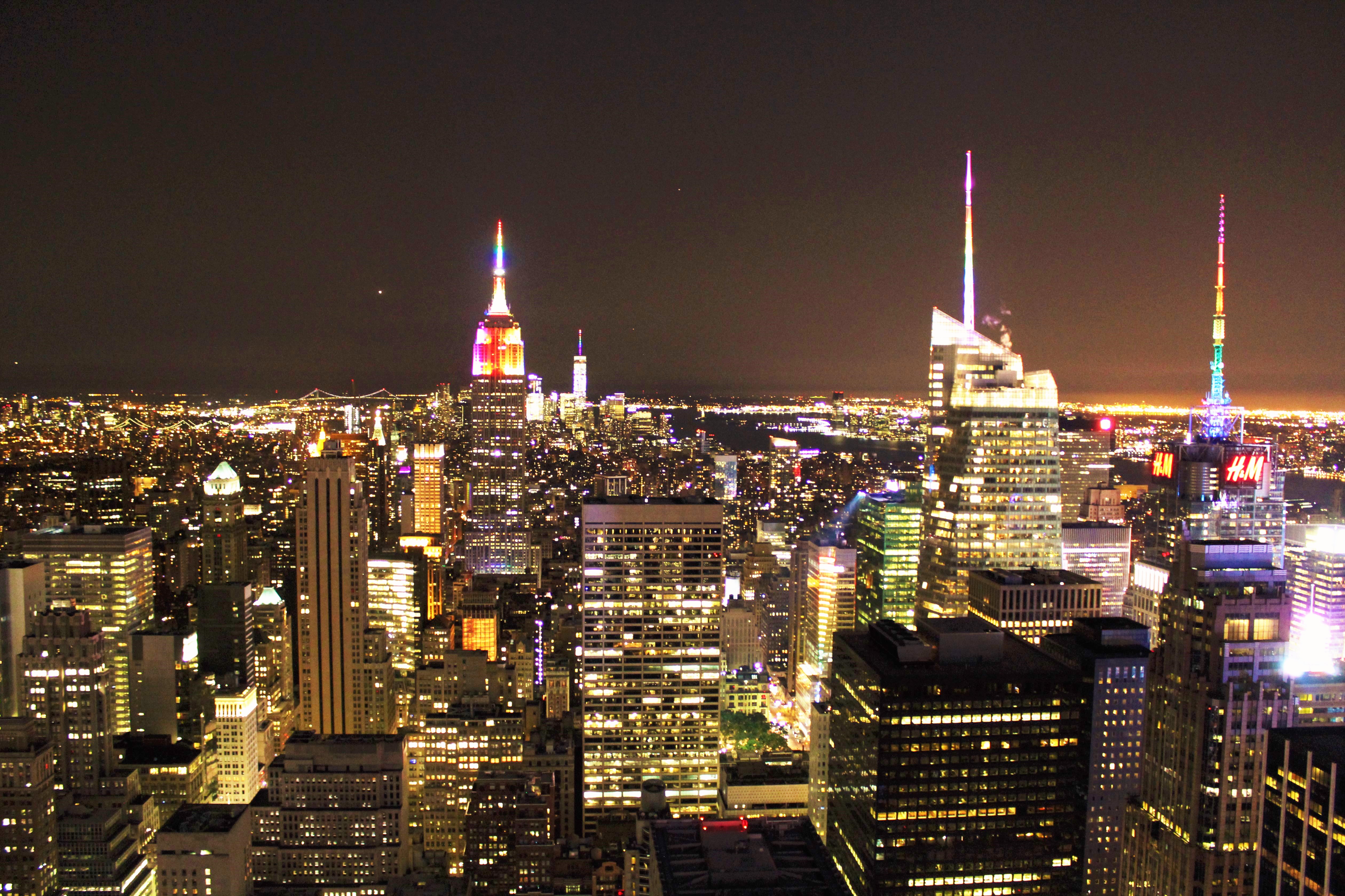 Vista dal Rockefeller center, notte.